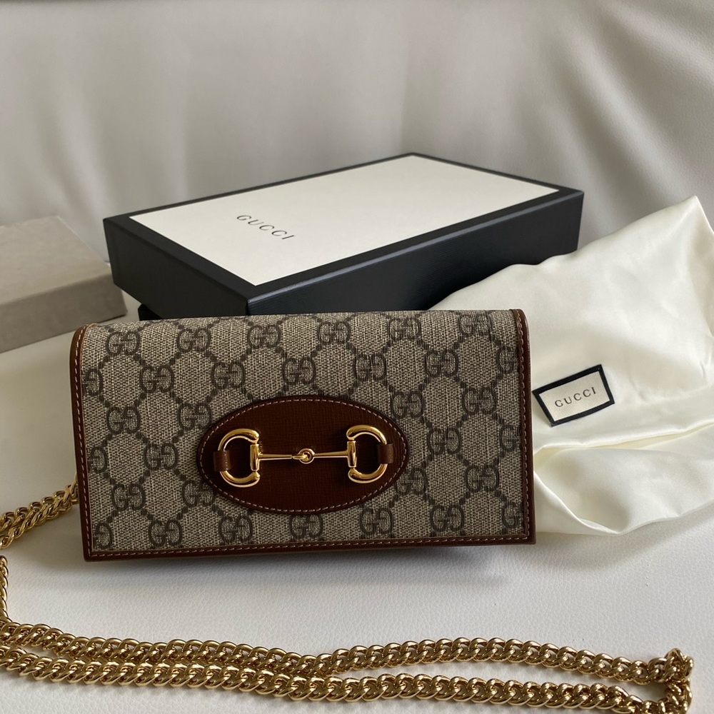 Brand New GUCCI Horsebit 1955 Chain Wallet